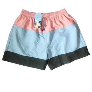 Palmacea Swimwear Light Pink Blue Green Classic Fit Swim Trunks Shorts NEW Sz XL